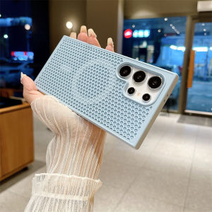 Tản nhiệt Tổ Ong Lỗ Lưới Không Dây Sạc vỏ điện thoại Cho Samsung Galaxy S25 Ultra S24 S23 S22 Plus