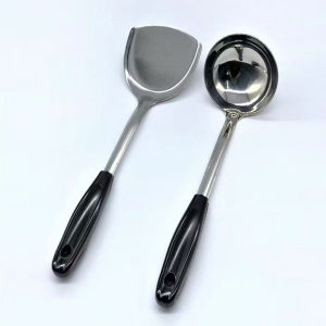 ตะหลิว กระบวย สแตนเลสแท้ คุณภาพอย่างดี ใช้งานดีมาก ชุดไม้พายทำอาหารมือจับสแตนเลส ไม่ควรใช้ฝอยเหล็กขัดทำความสะอาด - ควรใช้ฟองน้ำในการทำความสะอาด