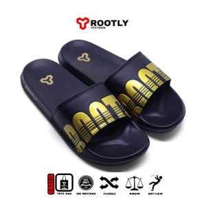 Rootly - Sandal Slide On Pria Front Gold