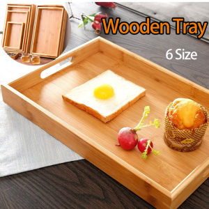 Premium Wooden Tray Creative Restaurant Hotel Rectangle Bamboo Tray Rectangle Multi Size Waterproof Tray Fruit Plate Dulang Makanan