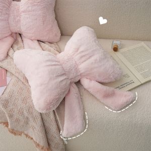 Sofa Pillow Comfortable Pink Seat Back Cushion Pillow Ribbon Bow Cushion
