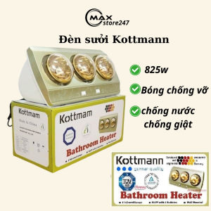 Đèn sưởi nhà tắm Kotman 3 bóng 2 bóng. Đèn bóng sưởi nhà tắm - bảo hành 2 năm