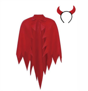 Halloween cape carnival childrens costume with hood and color block print cosplay Funny childrens clothing direct supply