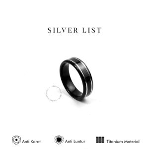 Emrys Simple Ring SILVER LIST Real Titanium Anti Karat Cincin Titanium Pria Wanita
