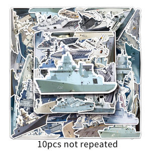 50PCS Warship Graffiti Waterproof Decorative Sticker Military Series Cartoon Kid Toy Sticker