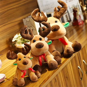 JOJO CASTLE 2025Merry Christmas Gift to Friends 25/35/45cm New Creative Elk Doll Plush Toy Christmas Stuffed Doll Kids Christmas Gift 圣诞节礼物