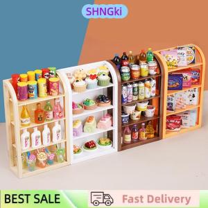 SHNGki 1:12 Dollhouse Miniature Supermarket Shelf Display Stand Storage Rack Scene Decor Toy Doll House Accessories