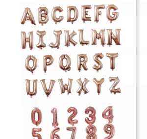 ROSEGOLD color DIY letter balloon size 16 inches