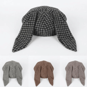 MODERNLUX Long Rabbit Ears Octagonal Hat Korean Style Big Head circumference Newsboy Cap Cute Versatile Baseball Caps For Spring Summer