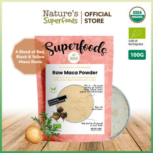 Natures Superfoods Organic Raw Maca Root Powder 100g | Peruvian Ginseng l Energizing l Balances Hormones