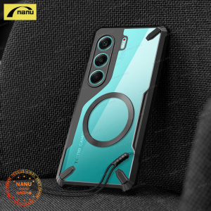 Nanu [Bull] cho Tecno Camon 40 Pro 5G vỏ điện thoại tương thích với Magsafe Vỏ chống sốc TPU vỏ mềm + Ốp Silicone có dây đeo trong suốt Acrylic trở lại cứng Bìa Máy ảnh Vỏ bảo vệ