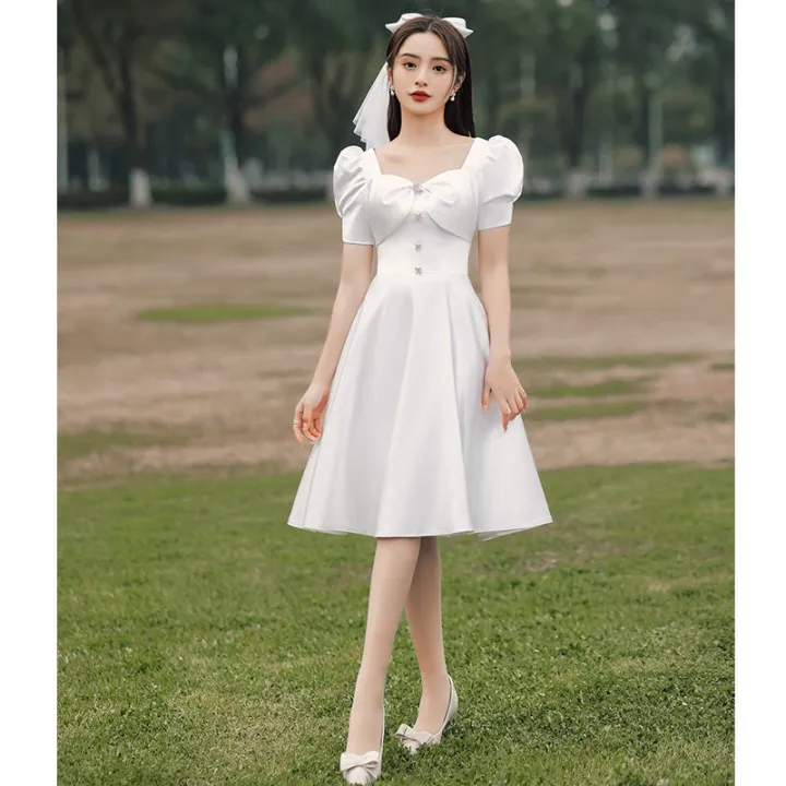 Recoal Formal dress for women 2023 white korean fashion wedding dress  Recoil Dress - Lazada | Lazada PH