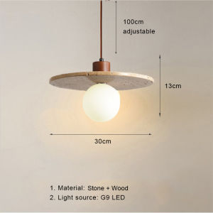 Travertine màu vàng dẫn đèn có dây treo đèn treo đá cẩm thạch chiếu sáng trong nhà trang trí phòng ở Đèn chùm cho phòng ăn đèn phòng khách