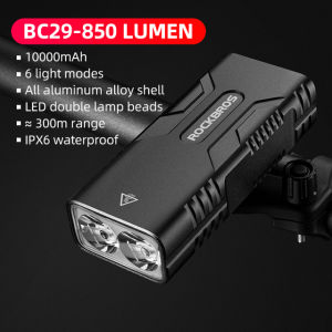 ROCKBROS Đèn pha xe đạp siêu sáng 10W 10000 MAh Sạc Được 850Lumen-INTL