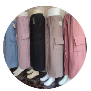 Celana Kulot Knit Wanita Highwaist/Kulot Cargo Knit Hornet Saku Samping Premium Terbaru
