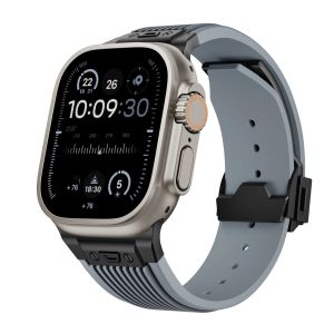 Liquid Fluororubber Strap For apple watch series 10 46mm Strap series 9 8 7 6 5 4 SE 45mm 44mm 42mm 49mm Sport Rubber Watchband Bracelet For apple watch Band Ultra Ultra 2 49mm strap