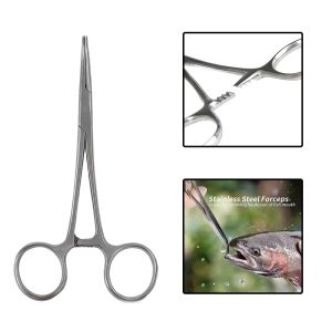 KUYES Fishing Scissor Hand Tool Curved Tip Fishing Line Cutter Cleaning Pliers Iris  Veterinary   Fishing Locking Pliers Epilation Tools Straight Tip Clamps Hemostatic Forceps