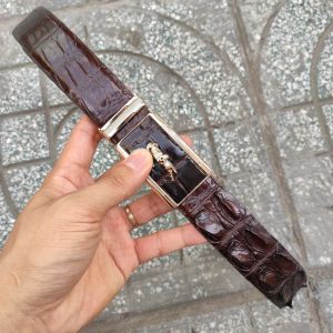 Thắt Lưng Nam Da Cá Sấu Thật [GAI LƯNG RẤT ĐẸP] Màu Nâu Đỏ Bao Sang Chảnh