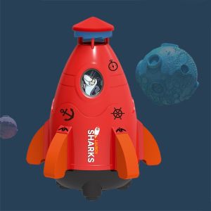 Outdoor Sprinkler Toy Kids Rocket Launcher Pump Toy Rocket Spinning Flying Water Playing Spray Toy