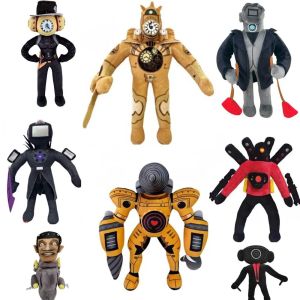 IPIE2 ล้อเลียนล้อเลียนของ ของเล่นตุ๊กตาห้องน้ำ skibidi สว่านสำหรับผู้ชาย ห้องสุขา skibidi ตุ๊กตายัดไส้ speakerman อุปกรณ์ตกแต่งห้อง ยัดไส้ นาฬิกาตุ๊กตาผู้ชาย ของขวัญวันเกิดของขวัญ