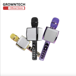 Micro karaoke bluetooth không dây nhỏ gọn sang trọng GrownTech YS 91 âm bass vang hỗ trợ thu âm