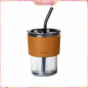 Yumi แก้วน้ำ แก้วกาแฟ  400ml สไตล์มินิมอล ทนความร้อนได้ดี  พร้อมส่ง  Coffe cup