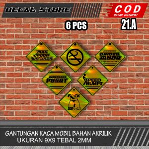 COD PAKET 8 PCS Gantungan Kaca Akrilik Bebas Custom Variasi Hologram Gantungan Mobil Dan Truck Kode 21.A