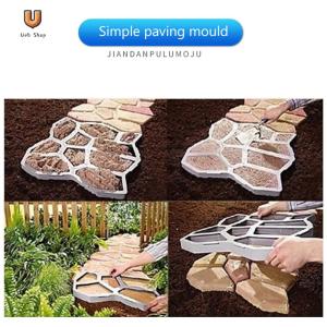 Garden Pavement Mold DIY Paving Cement Brick Stone Road Concrete Path Maker[Ueb Shop]