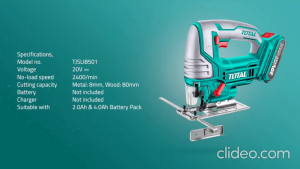 TOTAL 20V Li-ion Industrial Jig Saw with 5 Blades 4-Stage Pendulum (TJSLI8501)