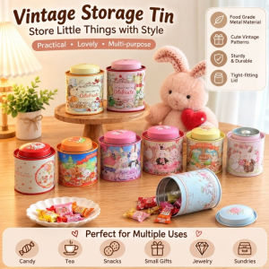 Cartoon Rabbit Storage Tin Candy Cookie Organizer Metal Box for Wedding Birthday Party Gift Box