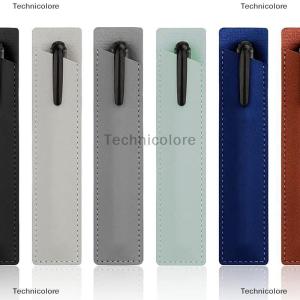 [COD] Technicolore เคสปากกาหนัง PU สีทึบแบบพกพาสำหรับโฆษณากระเป๋าดินสอปากกาน้ำพุปากกาลูกลื่นทนทานต่อรอยขีดข่วน