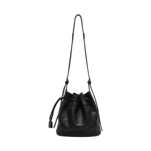 Qiu Zhen Vegetable-Tanned Sheepskin Yunshu Small Bucket Bag High-End Single-Shoulder Crossbody Drawstring Bucket Bag Commuting Spring-Summer Small Bag for Women