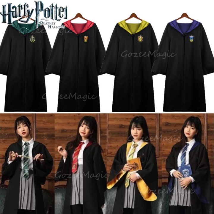 Poter Harry Costume Magic Robe Gryffindor Slytherin Hufflepuff Ravenclaw School Of Magic Robe Women and Men Coat  Halloween Cosplay Costumes