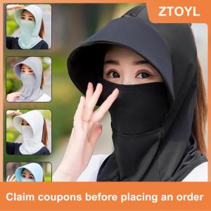 【ZTOYL】 Mùa hè băng lụa mũ cho phụ nữ Sun hat với Breathable Suncreen ngoài trời đi xe đạp bãi biển Cap Visor rộng vành chống UV sunhat