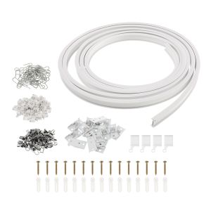 5 Meters Ceiling Curtain Track Curved Curtain Rail Flexible Curved Ceiling Track for Curtains Room Divider RV Curtain Shower Curtain Hospital Curtain Track System，5M with Clips&Hooks