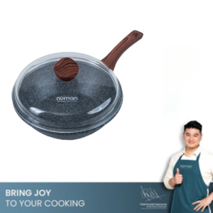 NEW LAUNCH - Numan Wajan Penggorengan/Stir Fry/Wokpan 28 cm Anti Lengket dengan Tutup Kaca Diecast Mathilda Series