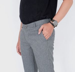 CELANA BAHAN KANTOR FORMAL KERJA PRIA SLIMFIT DASAR KAIN WOLL KUALITAS ABU HITAM NAVY ARMY