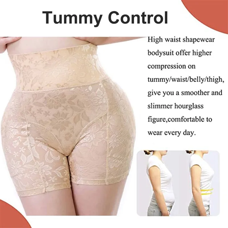 Fajas Colombianas Waisted Hip Enhancer Panties Short Butt Lifter Body  Shaper Tummy Control Waist Trainer Pads Seamless size XXL Color Black