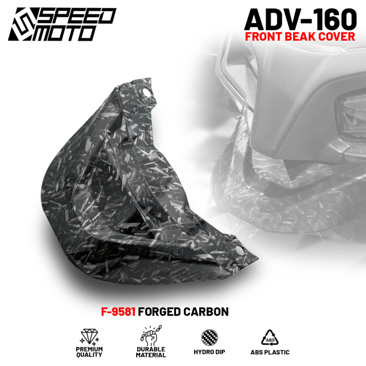 MOKOTO ADV 160 FRONT BEAK GRANISH COVER LOW WINGLET CAP CARBON / MATTE BLACK / FORGED FOR HONDA ADV 160 MOTORCYCLE