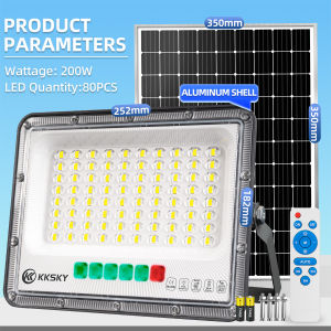 KKSKY BUY 1 TAKE 1 Solar Led Floodlight With Panel Complete Set New Metal Aluminum Shell Outdoor Waterproof Home Garden Light Super Bright Spotlight For Stadiumvilla 200w 400w 600w 800wCod 5years Warranty