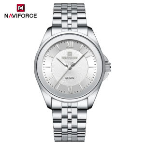 NAVIFORCE Original Watch For Women 30m Waterpoof Stainless Steel Rounded Wristwatch Luminous Brand New Casual Watches Roman Numerals Dial NF5067