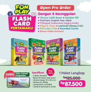 Family Ready Fun Play Flash Card Pertamaku Trilingual / Kartu Edukasi Anak Buah Hewan Sayur dan Kendaraan / Mainan Edukasi Anak Kekinian