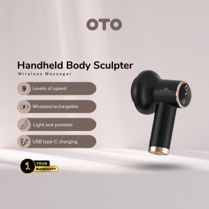 OTO Smart Spinex Portable Handheld Massager – Multi-Function Beauty & Massage Device with Heel Exfoliator Muscle Toning & Cellulite Reduction Attachments USB Rechargeable Lightweight Travel Self-Care Gadget Singapore SPX-500S