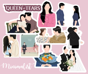 Queen of Tears Deco Die Cut Stickers - For planners notebooks & journals
