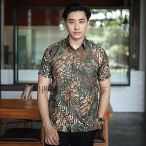 Jayabaya Batik JAYASTU Kemeja Katun DOBBY FURING Lengan Pendek