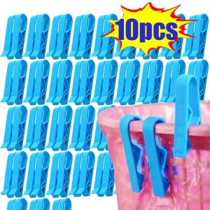 10pcs Garbage Fixed Clips Practical Rubbish Bag Anti-Slip Holder Clamp Waste Basket Fixation Clip Snack Bag Sealing Tool
