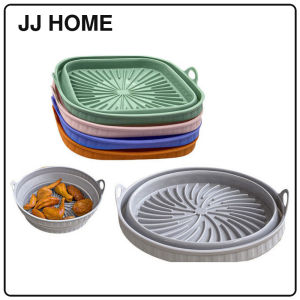 【JJ HOME】Foldable Silicone Air Fryer Mat / Foldable Airfryer Basket / Square And Round Baking Pan/Reusable Pot