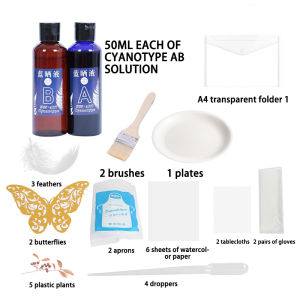 50/100ml Jacquard Cyanotype Sensitizer Set Photographic Blueprint Printing Dry Blue DIY Kit