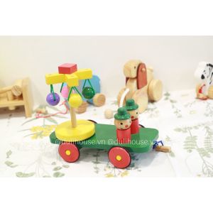 Đồ chơi xe kéo chuyển động vui đồ chơi kéo xe chuyển động vui nhộn rèn thể chất thể lực cho Bé