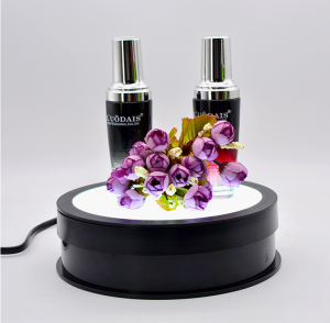 Rotating Display Stand in 15cm for 10KGS 360 spin model turntable with adjustable LED background lights 150LED